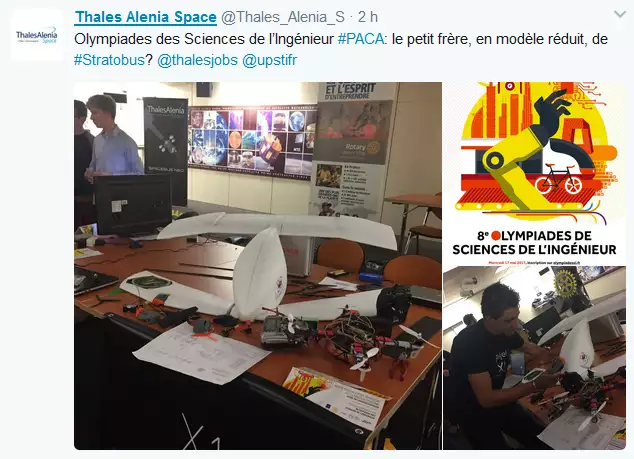 Project X1 tweet from Thales Alenia Space